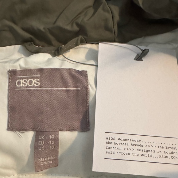 NWT ASOS Long Puffer Parka with Faux Fur Hood, size 10 - Picture 4 of 4